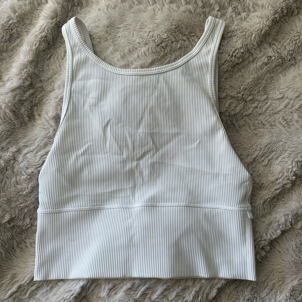 lululemon Power Pivot Ribbed Tank in Whitw